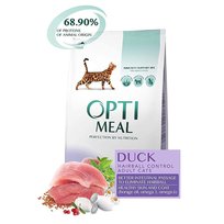 Karma Sucha Dla Kota Optimeal Hairball Control, Kaczka, 10 Kg