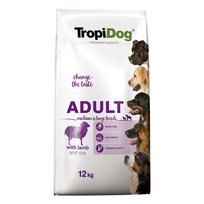 Karma sucha dla psa TROPIDOG Premium Adult M/L Lamb & Rice 12 kg