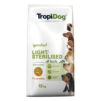 Karma sucha dla psa TROPIDOG Premium Light & Sterilised 12kg - Tropidog