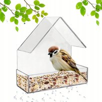 Karmnik dla ptaków na okno - Przezroczysty i Trwały z PVC