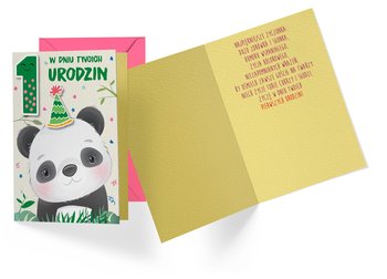 Karnet DK-855 Urodziny 1 (Roczek, Cyferki, Panda) - Kukartka