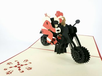 Karnet na Boże Narodzenie 3D, Święty Mikołaj na motorze
