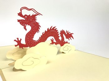 Karnet na każdą okazję 3D, Czerwony smok chiński - GrandGift