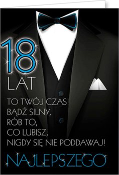 Karnet okolicznościowy, 18 urodziny, Party11 - Stamp