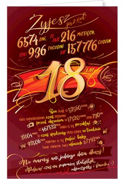 Karnet okolicznościowy, 18 urodziny, ST05 - AB Card