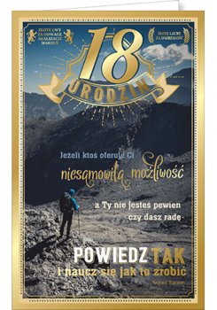 Karnet okolicznościowy, 18 urodziny, U 68 - AB Card