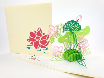 Karnet okolicznościowy 3D, Kwiat lotosu dla kobiety - GrandGift