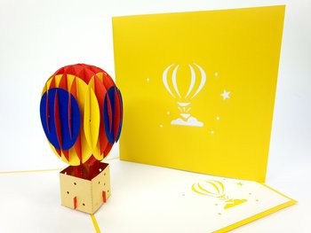 Karnet okolicznościowy 3D, Żółty balon - GrandGift