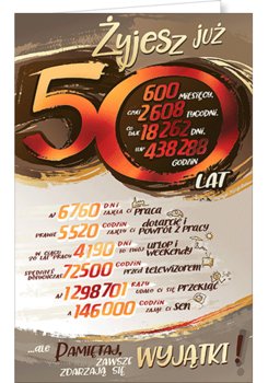 Karnet okolicznościowy, 50 urodziny, ST03 - AB Card