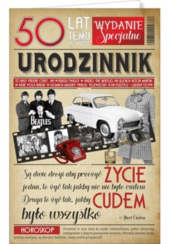 Karnet okolicznościowy, 50 urodziny, U47 - AB Card