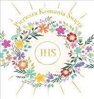 Karnet okolicznościowy  Komunia Wianek Kolor