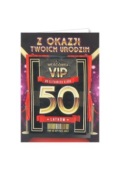 Karnet okolicznościowy na 50 urodziny dla kobiety, VIP 8 - yeku