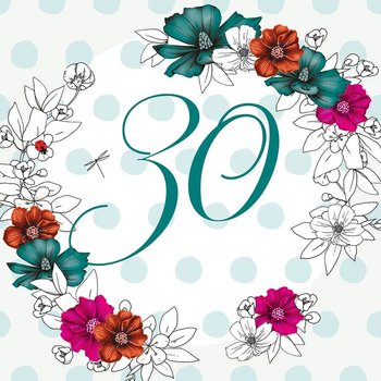 Karnet okolicznościowy Swarovski, 30 urodziny, kwiaty - Clear Creations