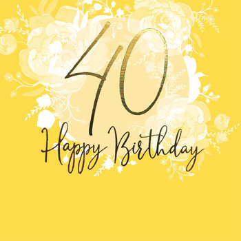 Karnet okolicznościowy, Swarovski, 40 urodziny, żółty - Clear Creations