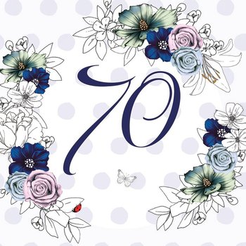 Karnet okolicznościowy Swarovski, 70 urodziny, kwiaty - Clear Creations
