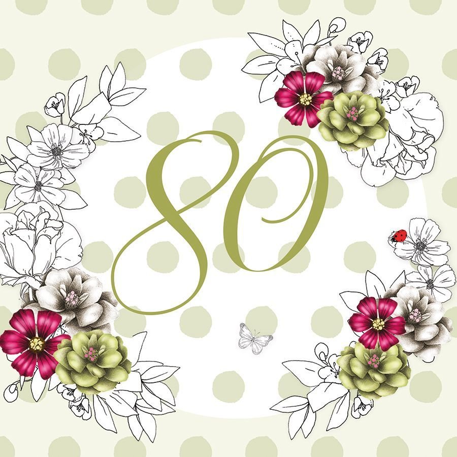 Фото - Конверти й листівки Karnet okolicznościowy Swarovski, 80 urodziny, kwiaty