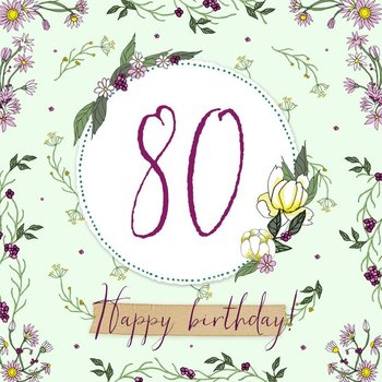 Karnet okolicznościowy Swarovski, 80 urodziny - Clear Creations