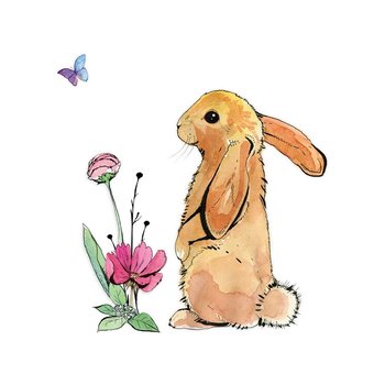 Karnet okolicznościowy Swarovski, królik, brązowy - Clear Creations