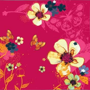 Karnet okolicznościowy Swarovski, Kwiaty, różowy - Clear Creations