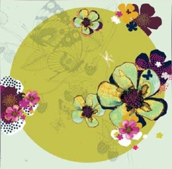 Karnet okolicznościowy Swarovski, Kwiaty, zielony - Clear Creations
