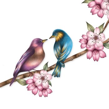 Karnet okolicznościowy Swarovski, ptaki na gałęzi - Clear Creations