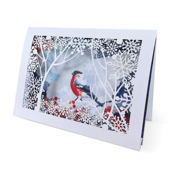 Karnet okolicznościowy - święta 3D, ptaszek - Forum Design Cards