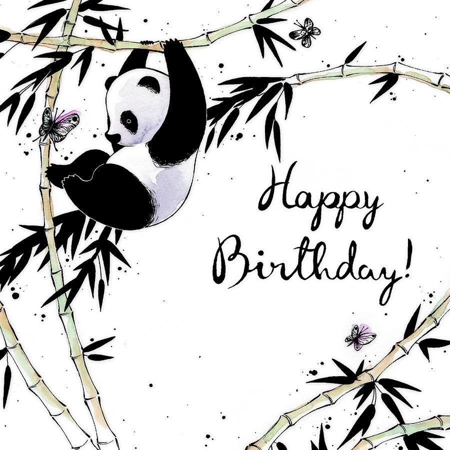 Фото - Конверти й листівки Karnet Swarovski kwadrat Urodziny, Panda