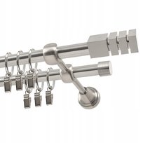 Karnisz metalowy podwójny 19 mm 140 cm z kółkami