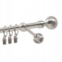 Karnisz metalowy pojedynczy 16 mm 140 cm z kółkami