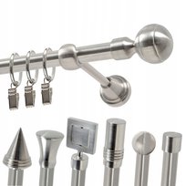 Karnisz metalowy pojedynczy 16 mm 400 cm z kółkami