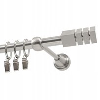 Karnisz metalowy pojedynczy 19 mm 160 cm z kółkami