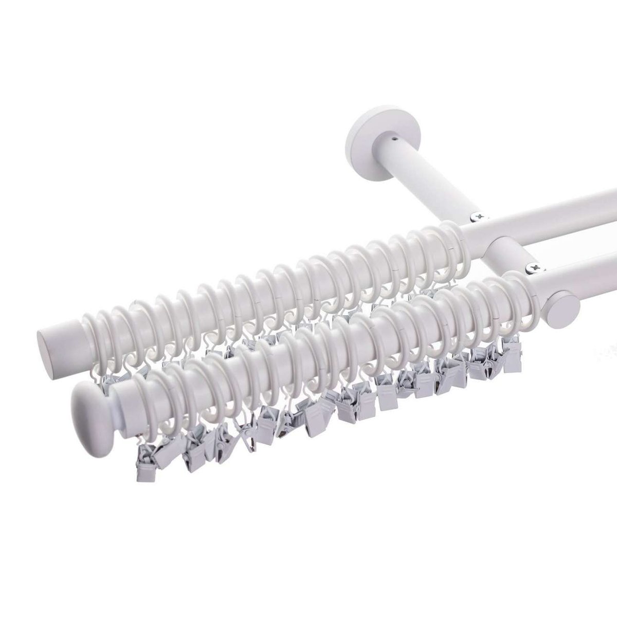 Karnisz podwójny Modern white matt 160cm, 160 cm-Zdjęcie-0