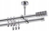 Karnisz podwójny Ø19 mm chrom 460 cm