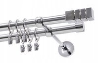 Karnisz podwójny Ø19 mm chrom 120 cm