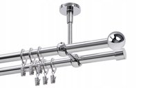 Karnisz podwójny Ø19 mm chrom 240 cm