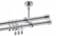 Karnisz podwójny Ø19 mm chrom 520 cm