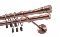 Karnisz podwójny Ø19 mm miedź antyczna 140 cm