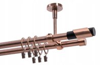 Karnisz podwójny Ø19 mm miedź antyczna 560 cm