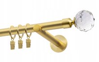 Karnisz pojedynczy Ø19 mm mosiądz satyna 520 cm