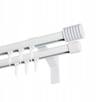 Karnisze szyna sufitowa podwójna 280 cm 6 Frezów