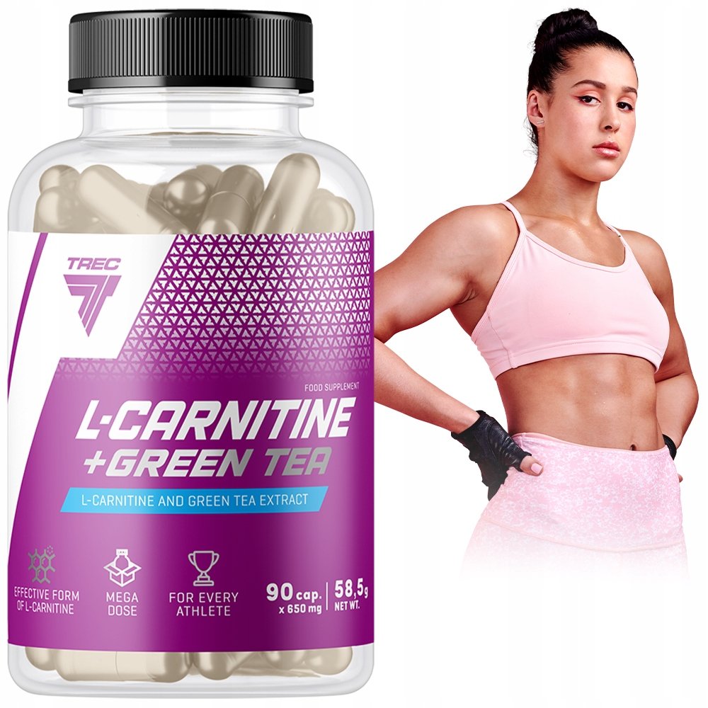 Karnityna Z Zieloną Herbatą Trec L-Carnitine + Green Tea 90 Kap Odchudzanie