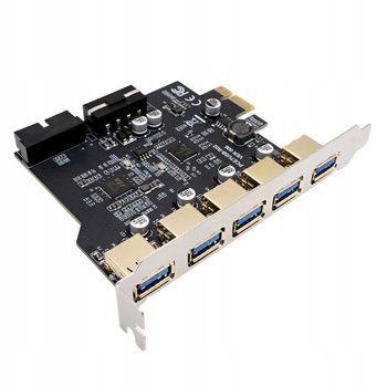 Karta adapter do komputera PC PCI PCIe 1X na 5x USB-A USB 3.0 3.1 do 5Gbps - ELECTRONICA 4U