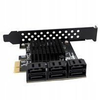 Karta adapter do komputera PC PCIe 1X na 6x SATA 3.0 Serial ATA do 6Gb/s