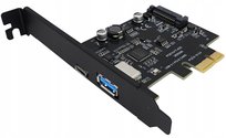 Karta adapter do komputera PCI PCIe 1X na USB A + C 3.1 Gen2 10Gbps