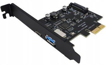 Karta adapter do komputera PCI PCIe 1X na USB A + C 3.1 Gen2 10Gbps - ELECTRONICA 4U