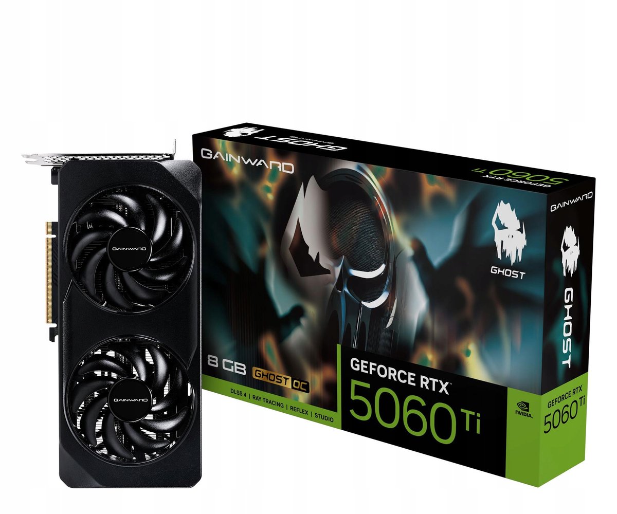 Inny producent Karta graficzna Gainward GeForce RTX 5060 Ti Ghost OC 8GB GDDR7 DLSS4