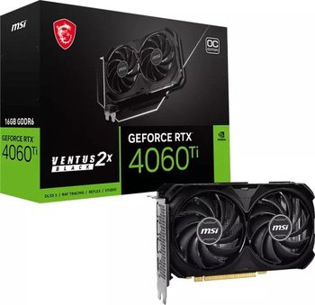 Karta Graficzna MSI GeForce RTX 4060 Ti Ventus 2X Black OC 16GB GDDR6 DLSS3 - MSI