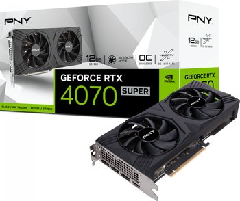 Karta graficzna PNY GeForce RTX 4070 SUPER Verto OC Dual Fan 12GB GDDR6X (VCG4070S12DFXPB1-O) - PNY