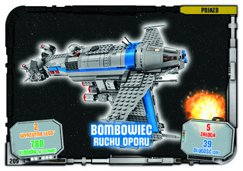 Karta LEGO Star Wars TCC 209 Bombowiec Ruchu Oporu