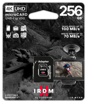 Karta pamięci 256GB + adapter microSDXC, UHS-1, U3, V30 GOODRAM IRDM IR-M3AA-2560R12 100/70 MB/s (38007125 ) - GoodRam